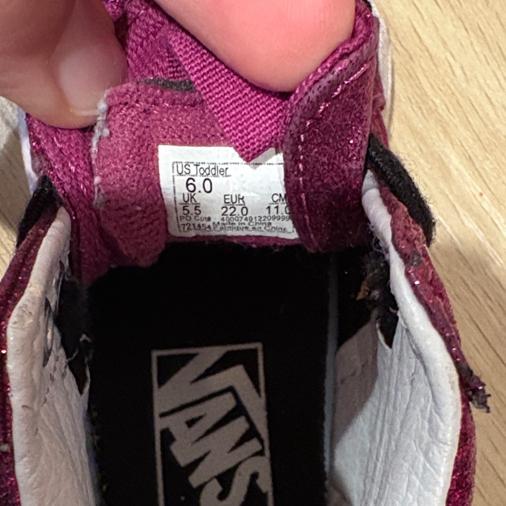 Vans Kids Glittery hot pink High-Top Sneakers - Picture 4 of 4